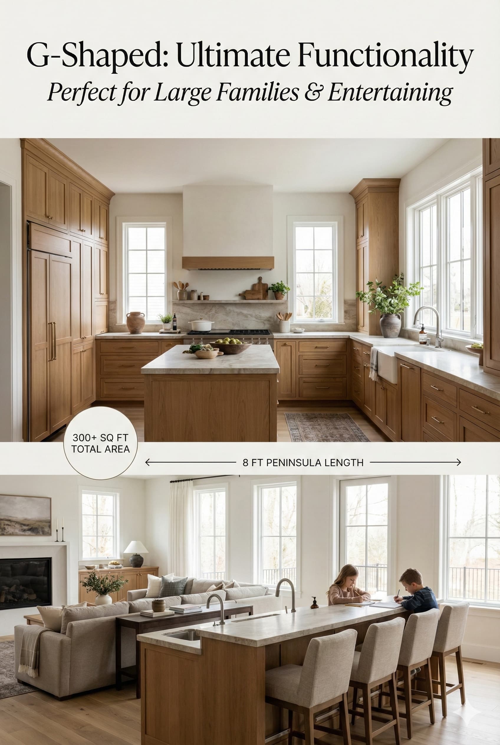 Modern kitchen design with contemporary cabinets, efficient layout, natural lighting, and organized workspace showing current 2026 design trends