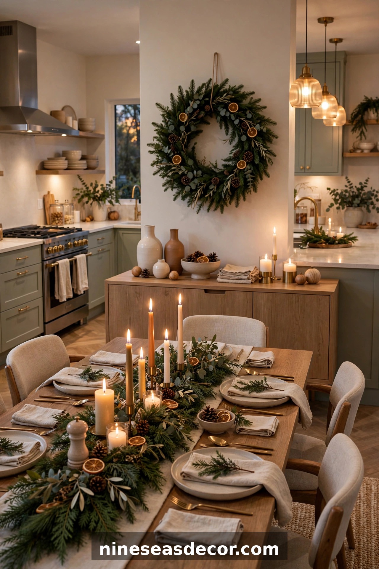 Kitchen and Dining Room Christmas Decorating Ideas