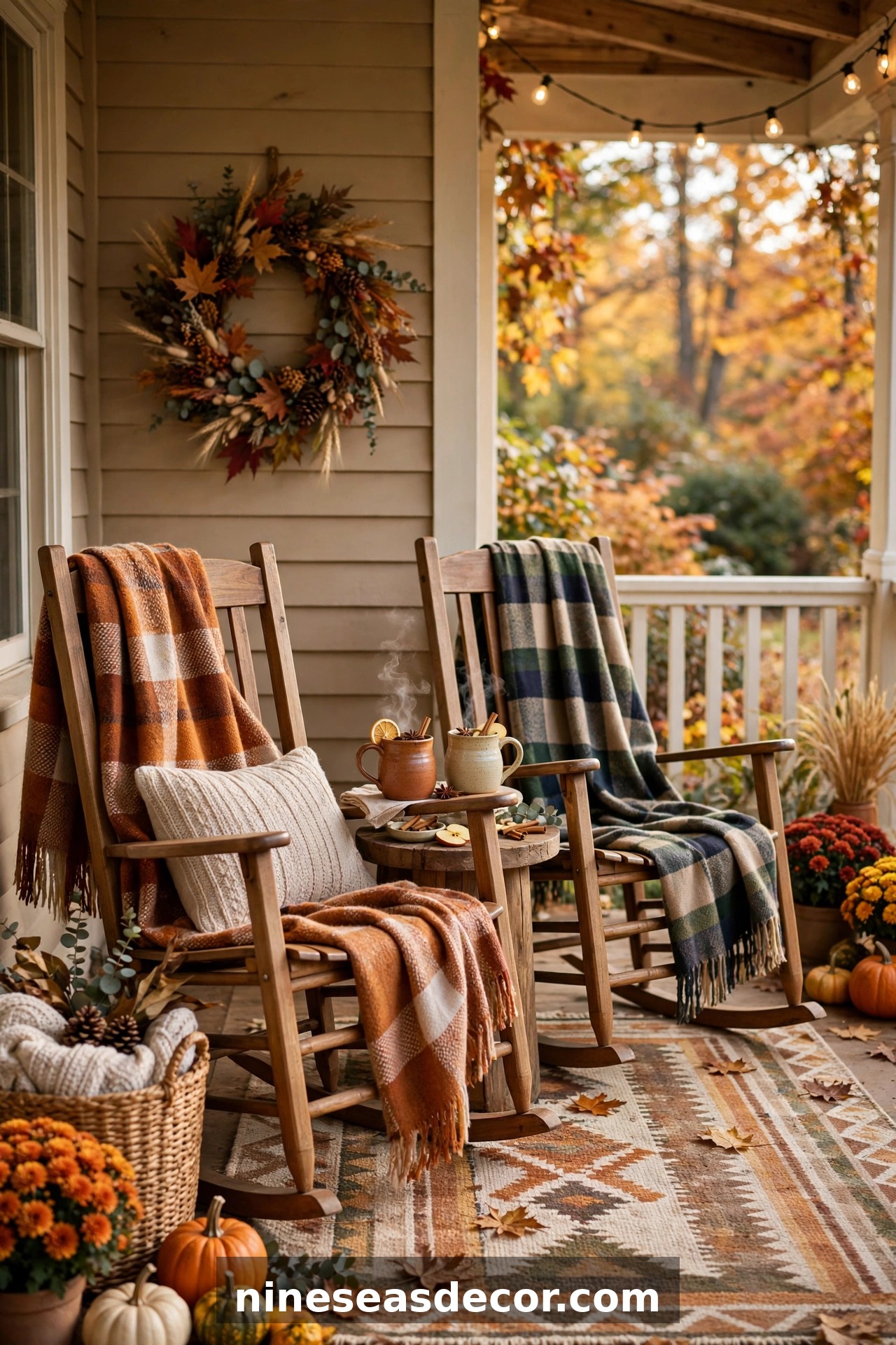 Furniture, Textiles, and Comfort Elements For Your Fall Porch